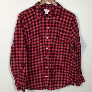 J.crew Red and Black Buffalo check plaid flannel shirt size xl